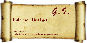 Gubicz Ibolya névjegykártya
